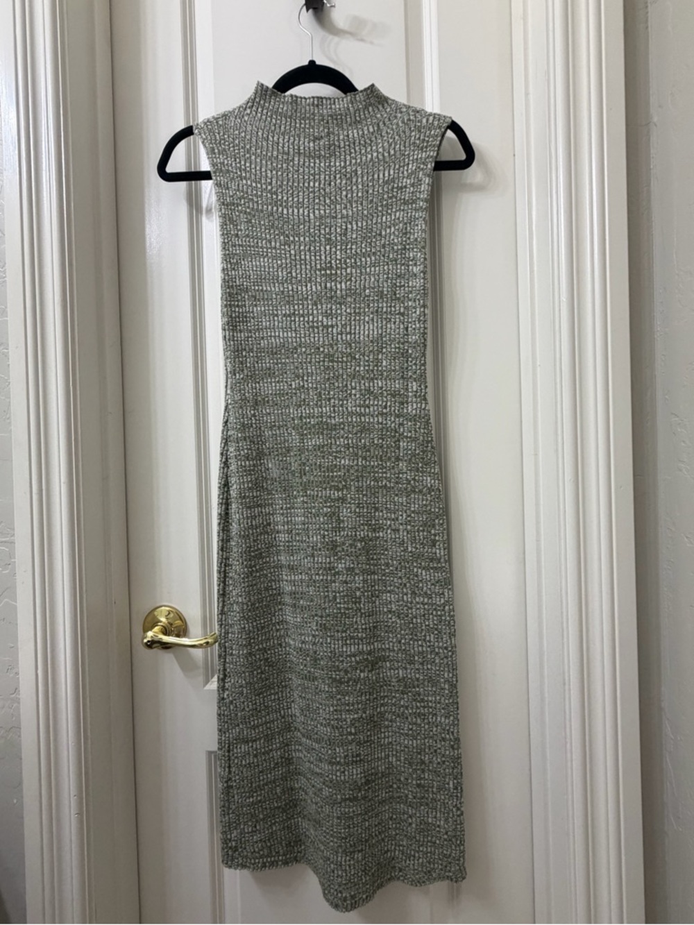 NWT Anthropology Daily Practice Sleeveless Mock Neck Knit Dress - Sage Green - Picture 3 of 7
